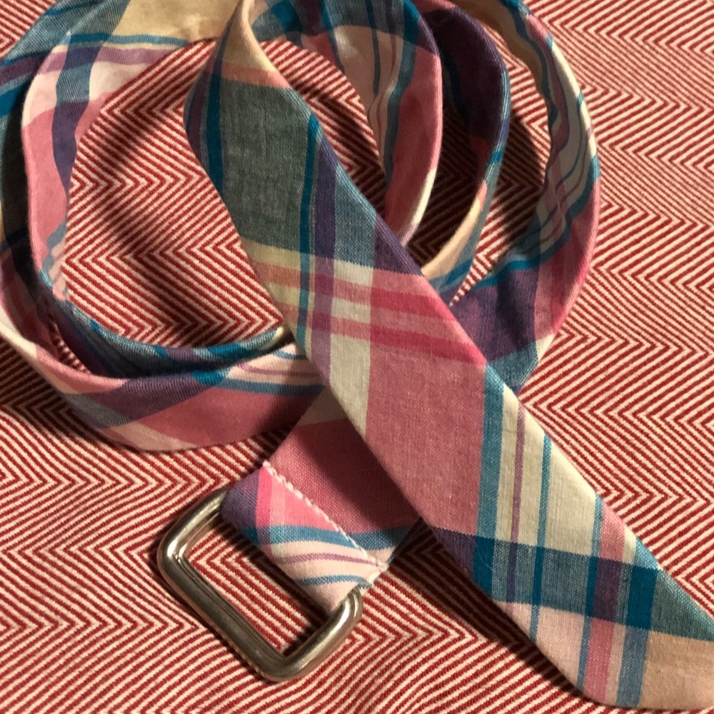 R Hanauer Cotton-Silk réversible madras belt